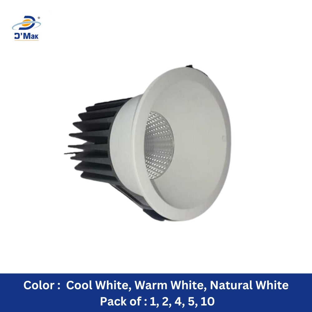 18 Watt Round LED White Body Deep COB Light for POP/ Recessed Lighting