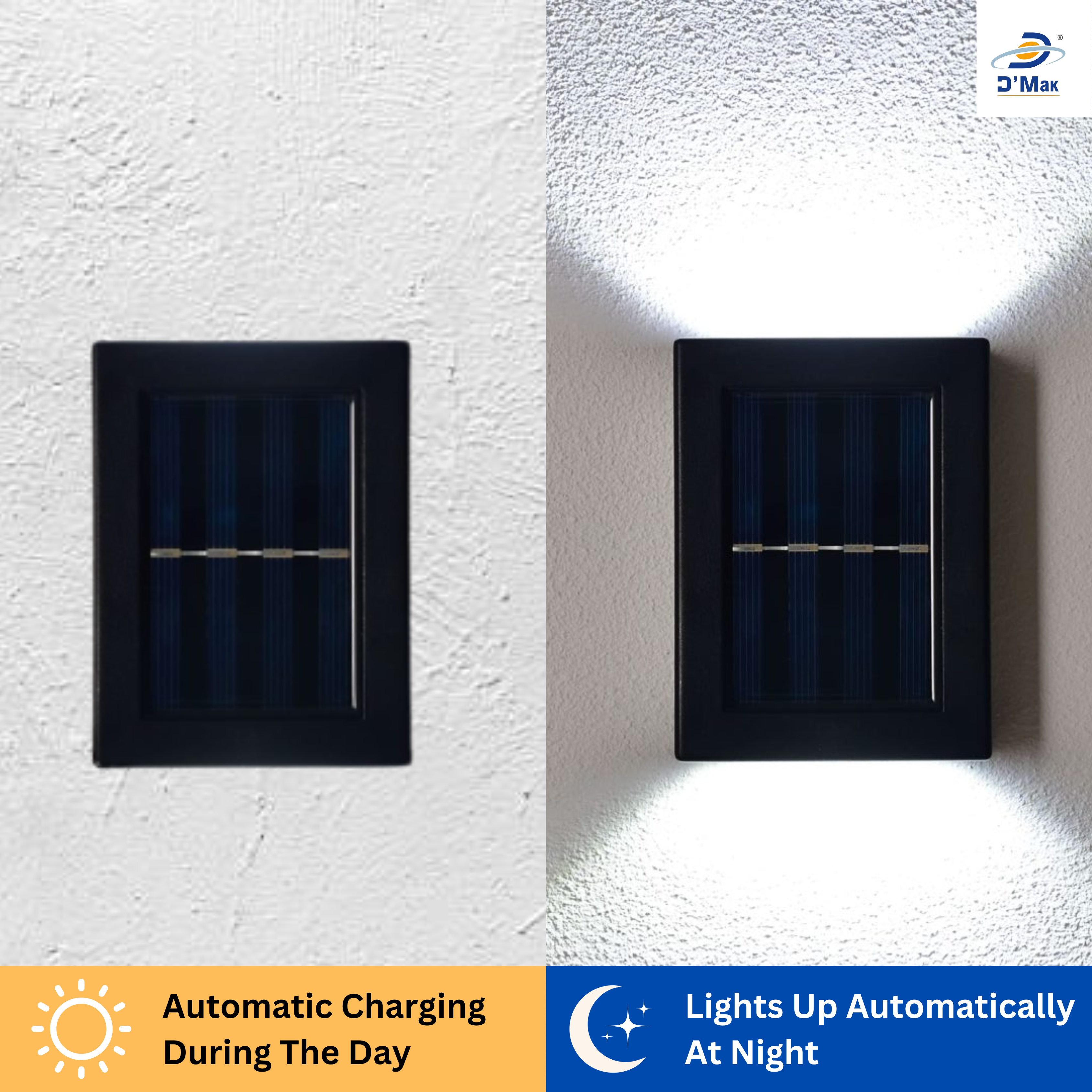 D'Mak Automatic Solar Up Down Wall Light for Outdoor Purposes
