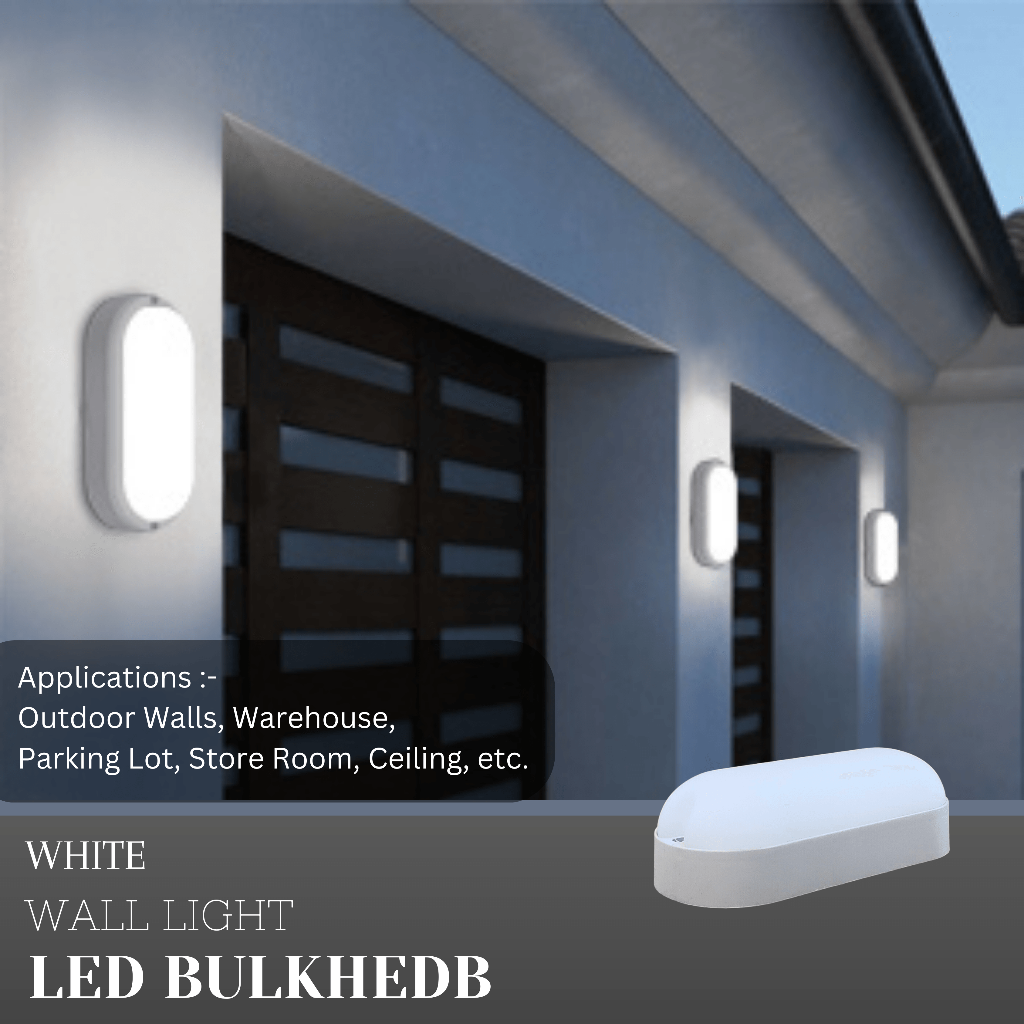 9 Watt LED Oval Shape Outdoor Bulkhead Waterproof Light for Outdoor Purposes