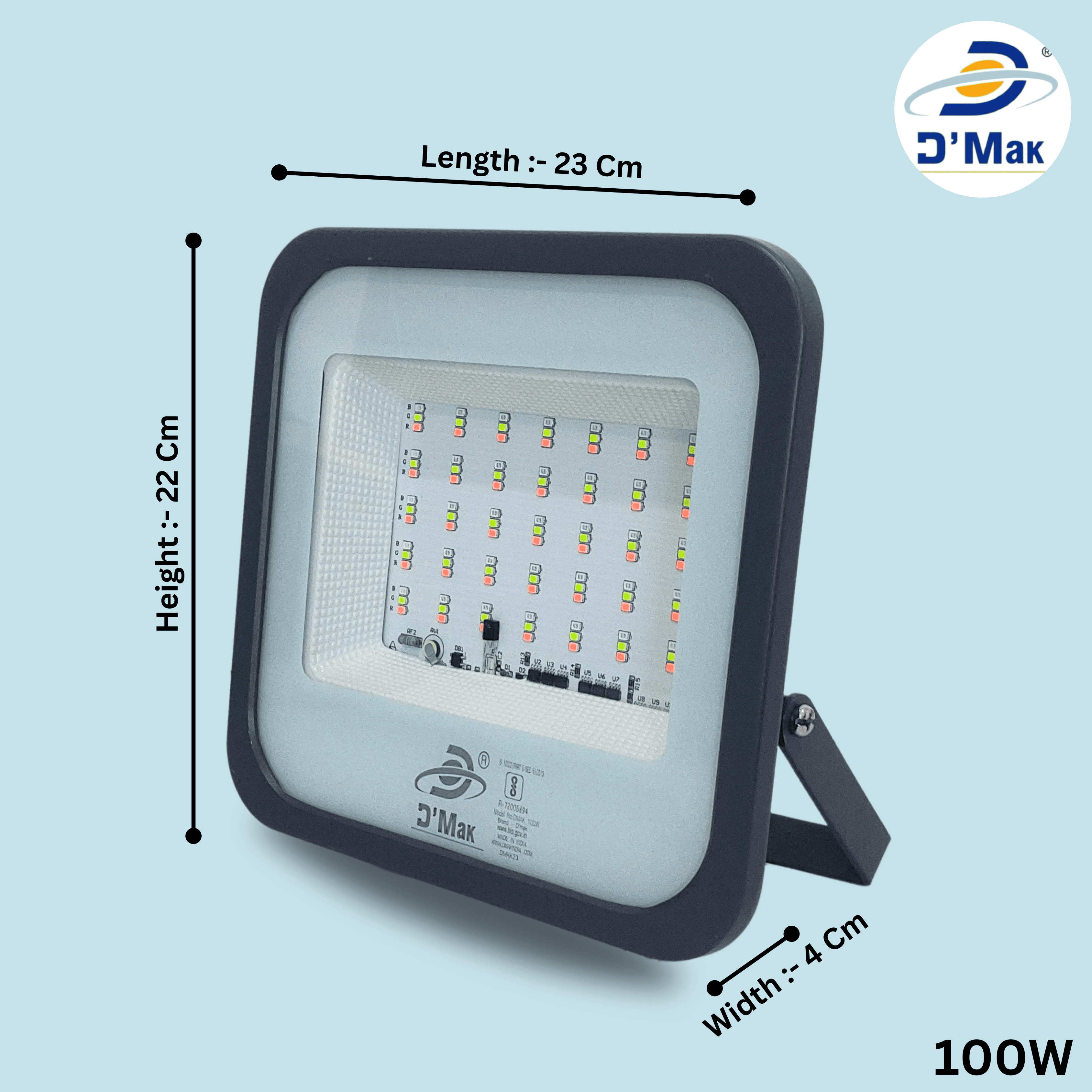 100 Watt LED RGB Flood Light Grey Body Waterproof IP65 For Outdoor Purposes