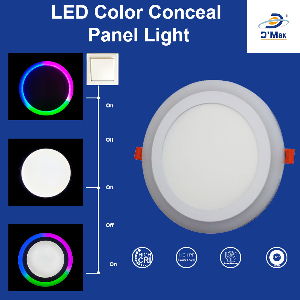 16 Watt (12+4) Double Colour LED Conceal Panel Side 3D Effect Light