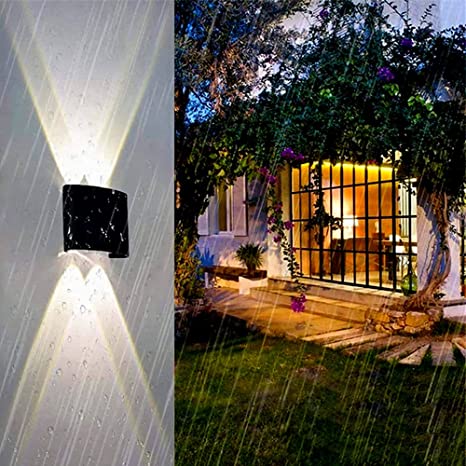 D'Mak 4 Watts 4 Ray Waterproof LED Outdoor Up and Down Straight Wall Light Black Body