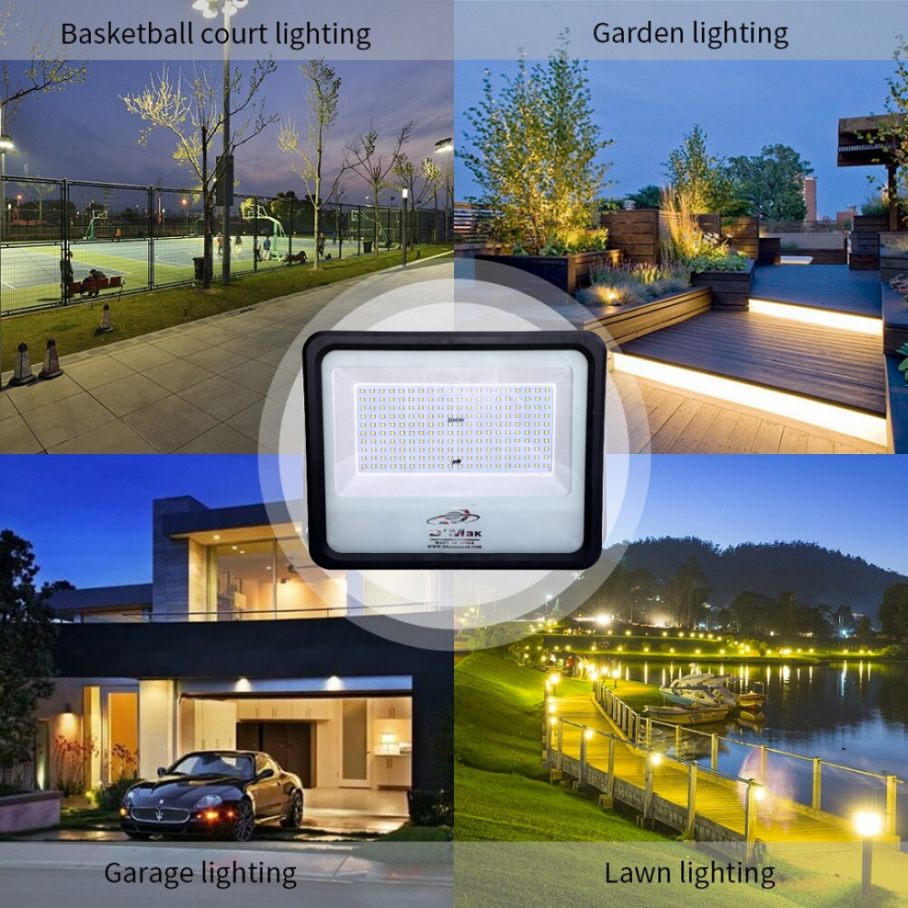 200 Watt Automatic Sensor System LED Down Chawk Flood Light Grey Body Waterproof IP65 For Outdoor Purposes