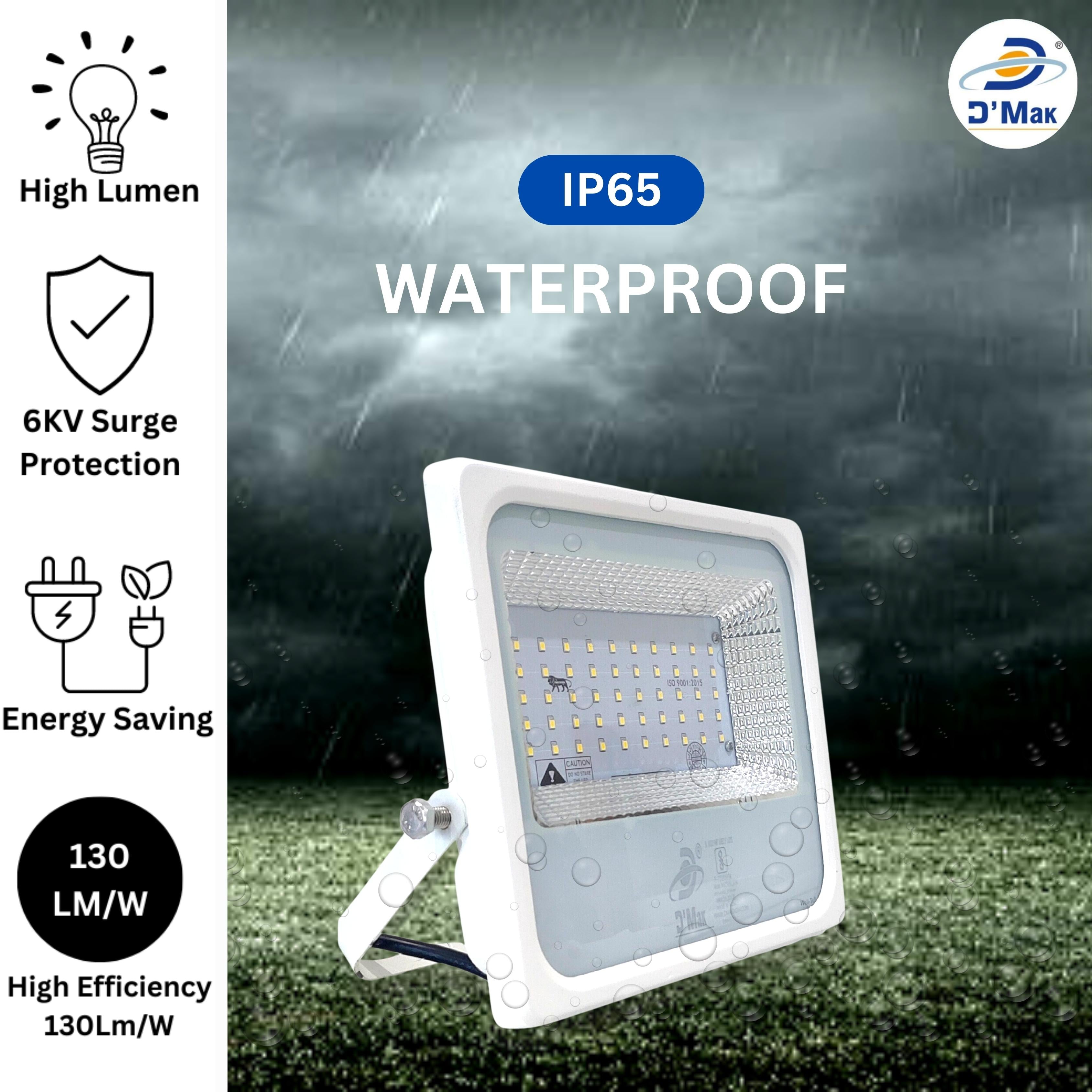 100 Watt Automatic Sensor System LED Down Chawk Flood Light White Body Waterproof IP65 For Outdoor Purposes
