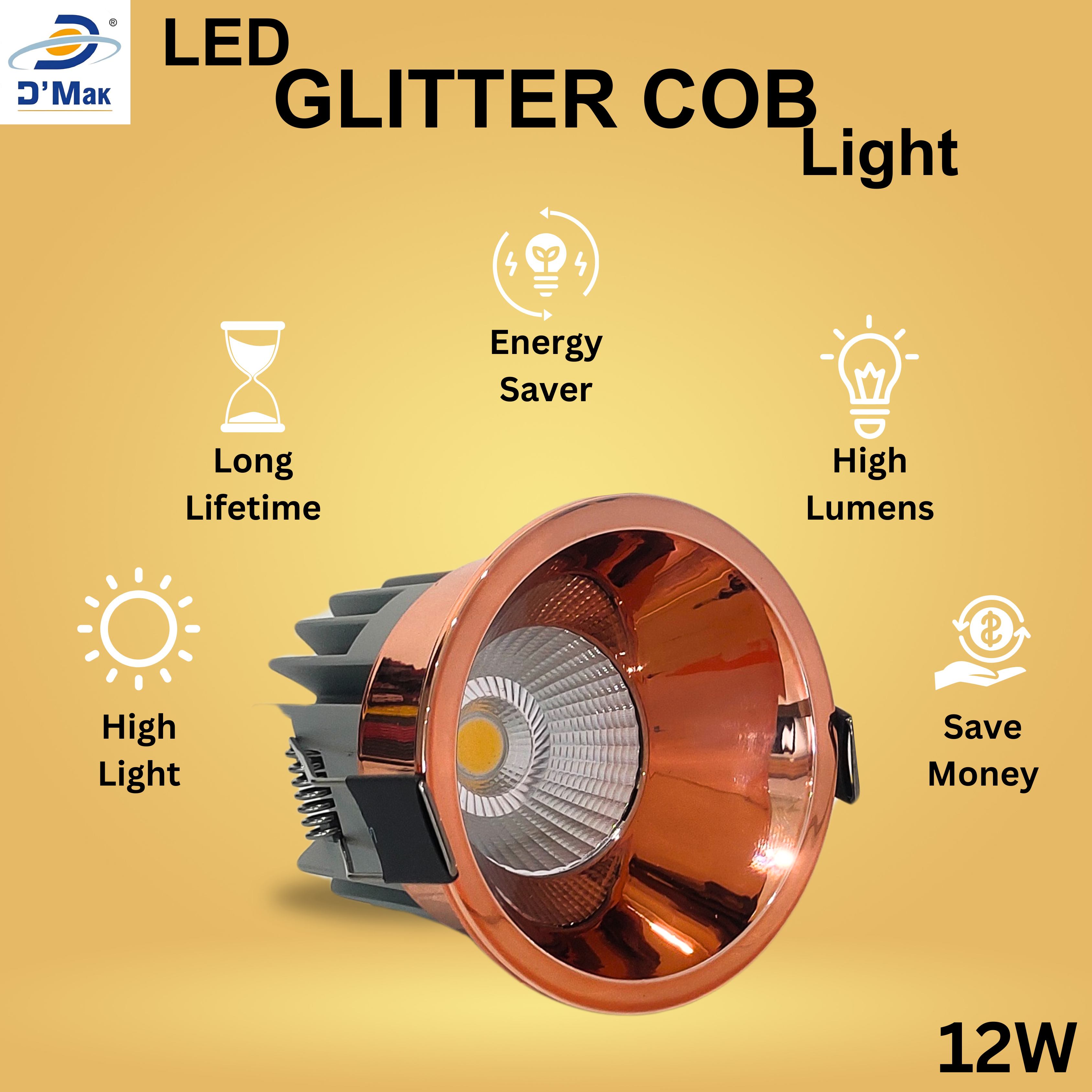 Glitter Coper LED COB Spot Light for POP/Recessed Lighting