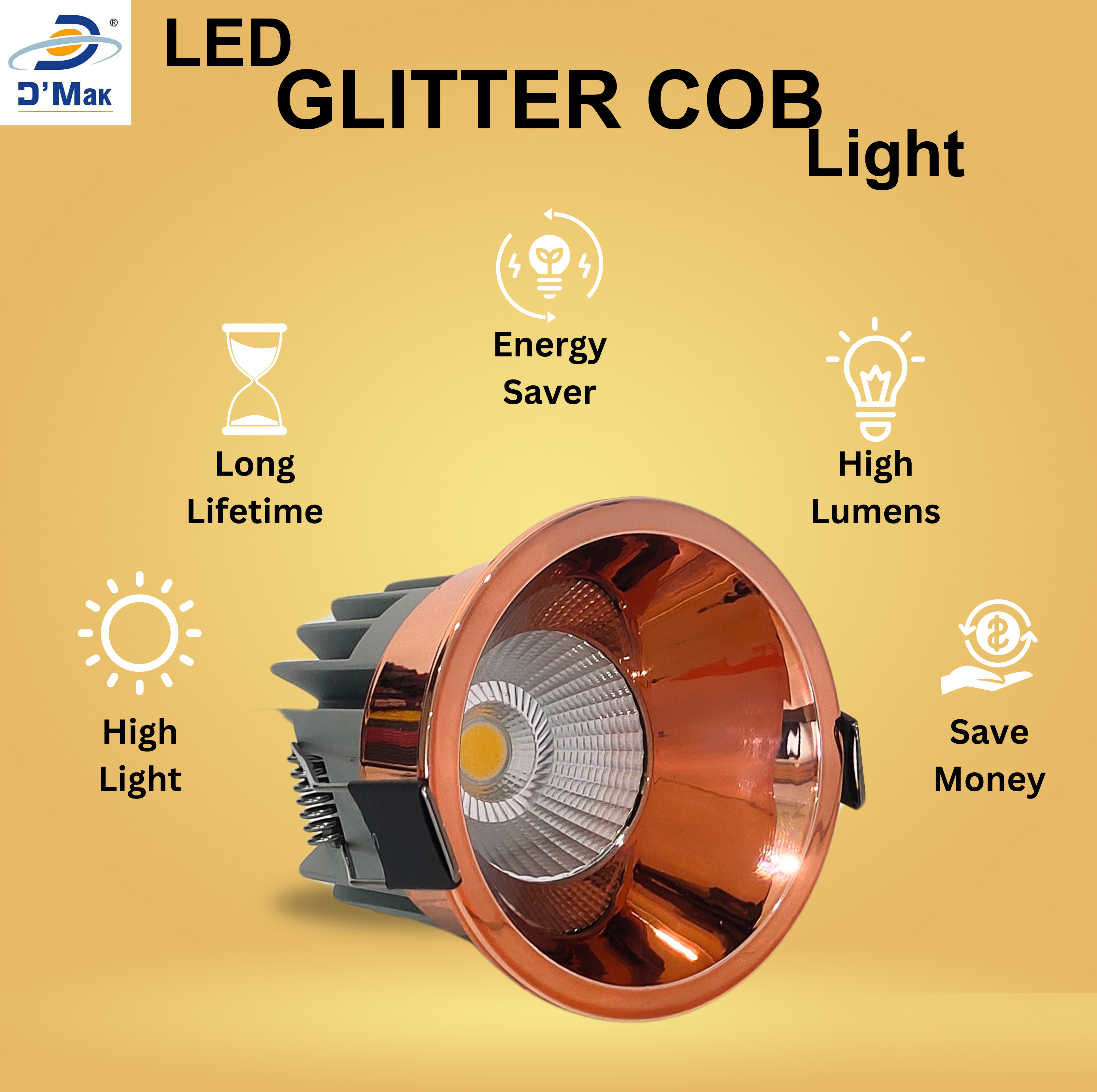 Glitter Coper LED COB Spot Light for POP/Recessed Lighting
