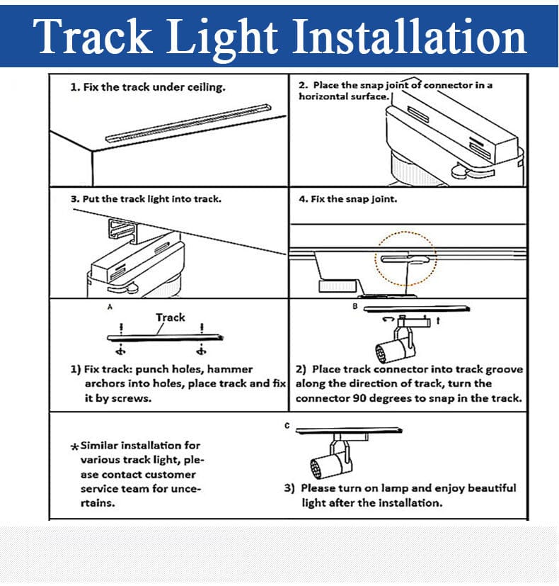 30 Watt LED Black Body Track Light for Focusing Wall or Photo Frame