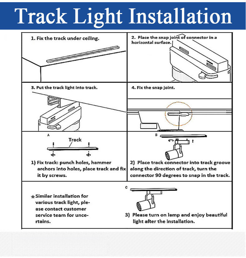 9 Watt LED Black Body Track Light for Focusing Wall or Photo Frame