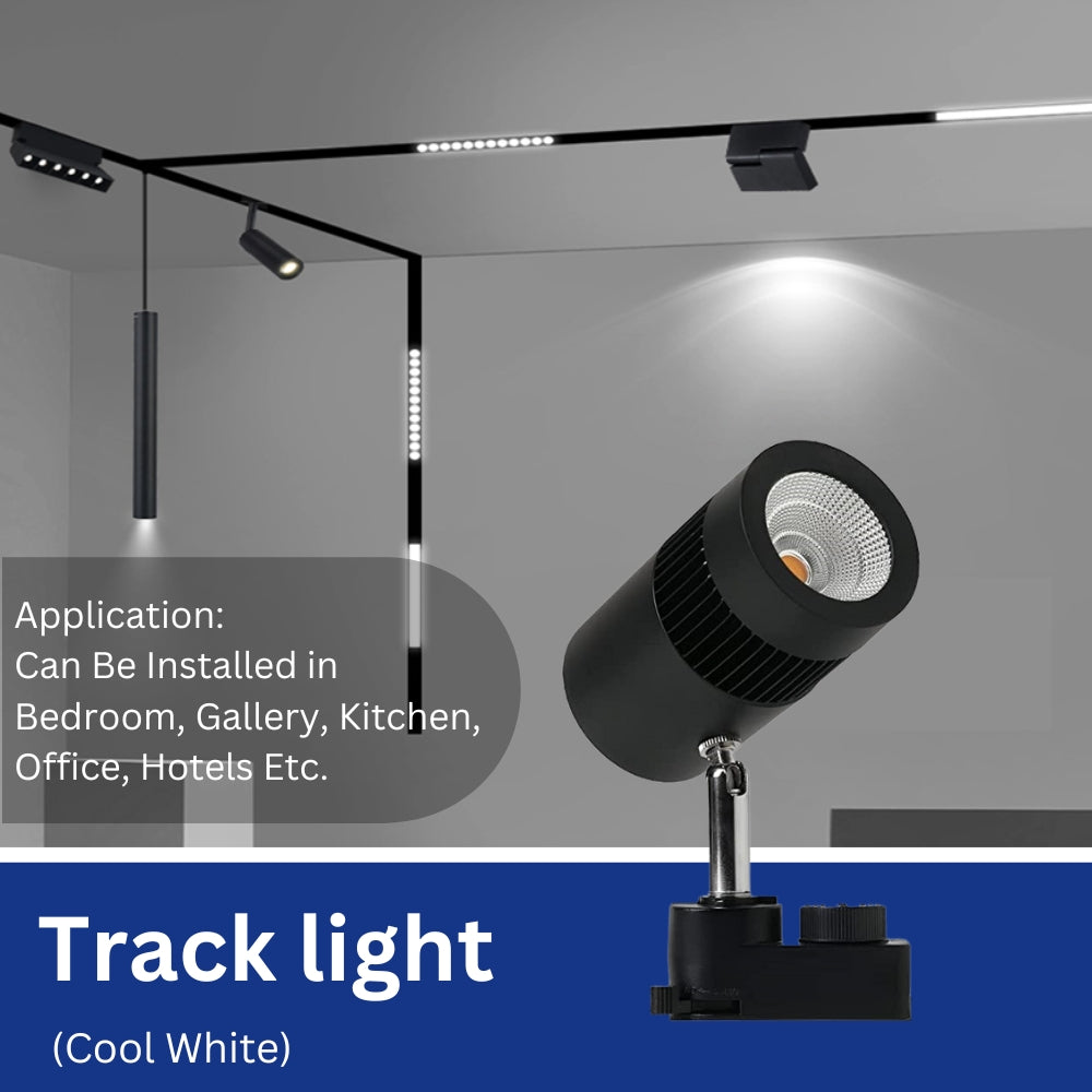 30 Watt LED Black Body Track Light for Focusing Wall or Photo Frame