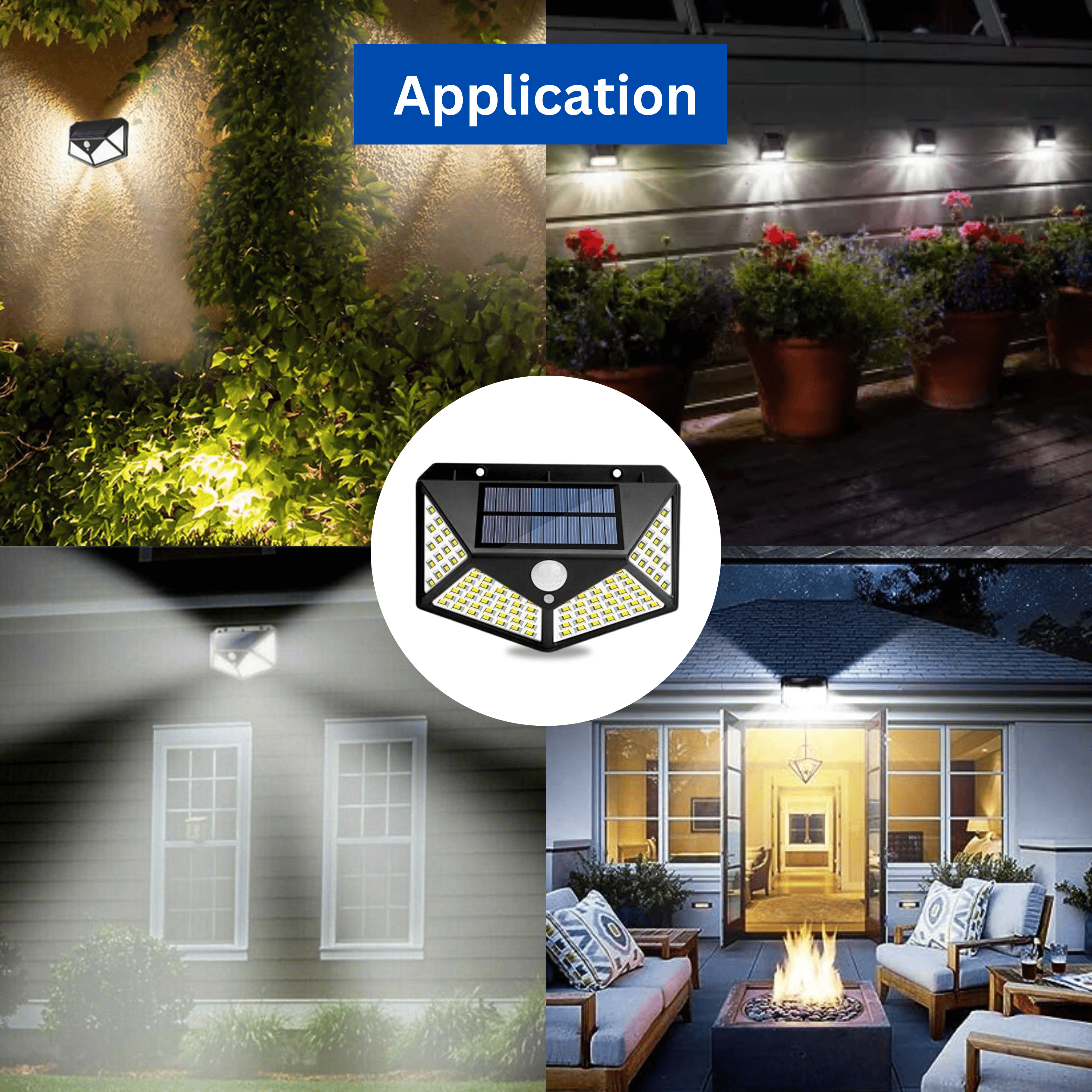 D'Mak Automatic Solar Motion 4 Way Wall Light for Outdoor Purposes