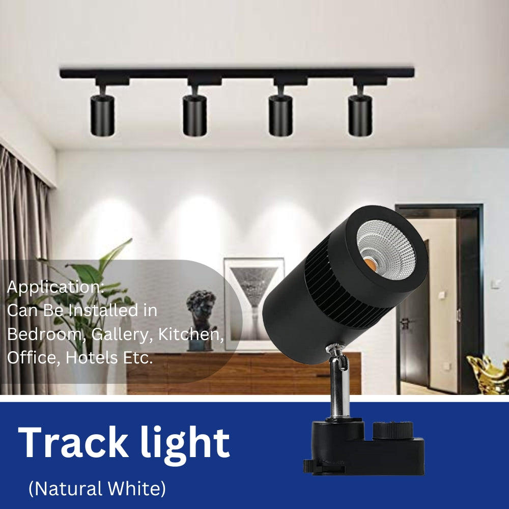 9 Watt LED Black Body Track Light for Focusing Wall or Photo Frame