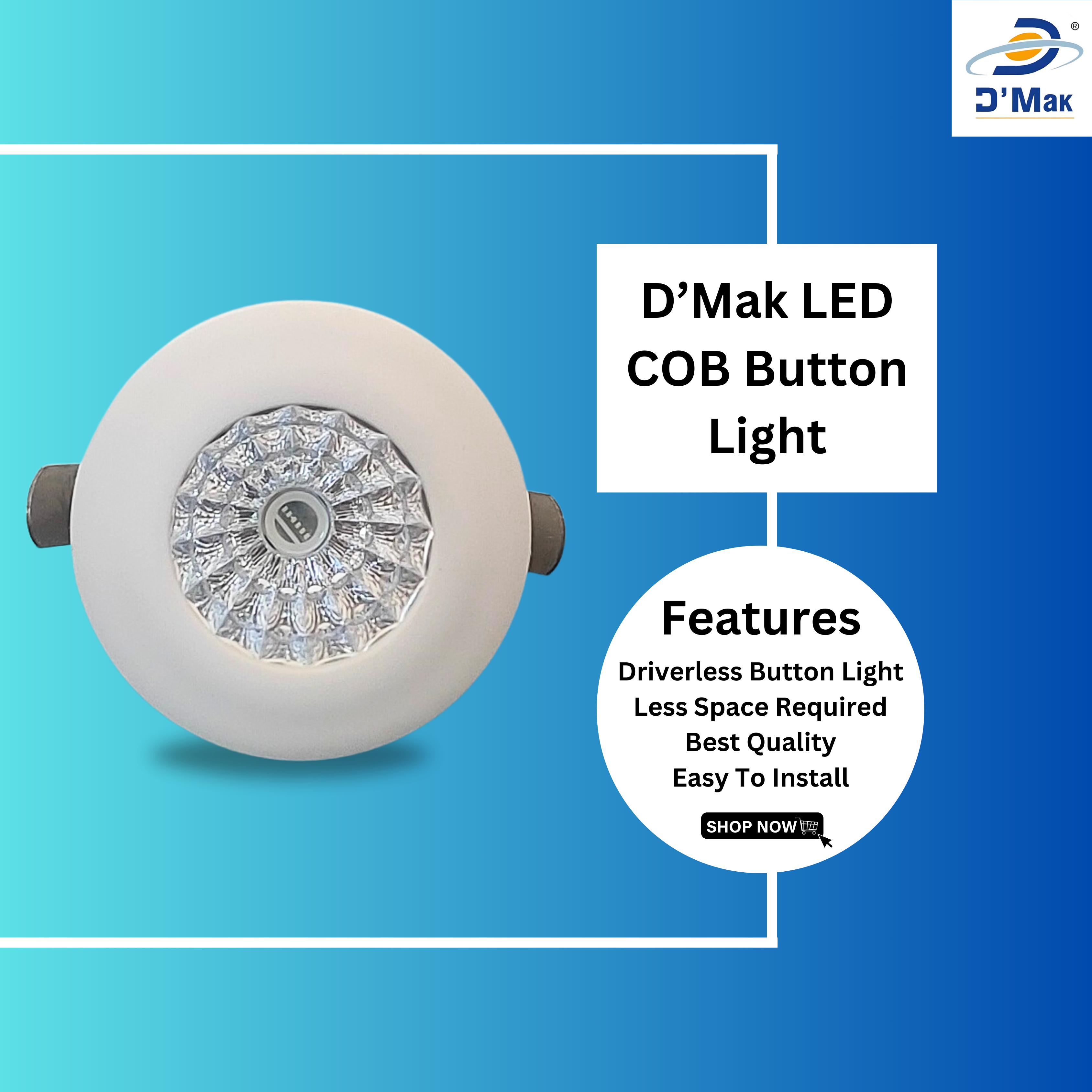 1 Watt Round LED Button COB Light for POP/ Recessed Lighting