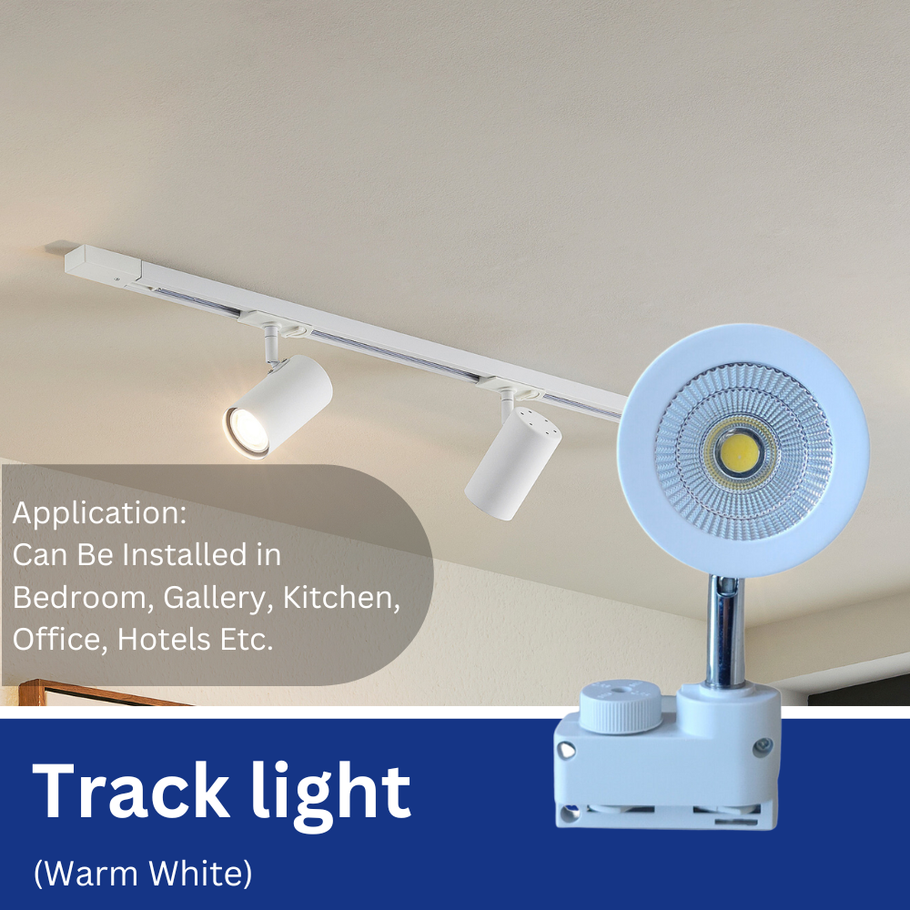 30 Watt LED White Body Track Light for Focusing Wall or Photo Frame