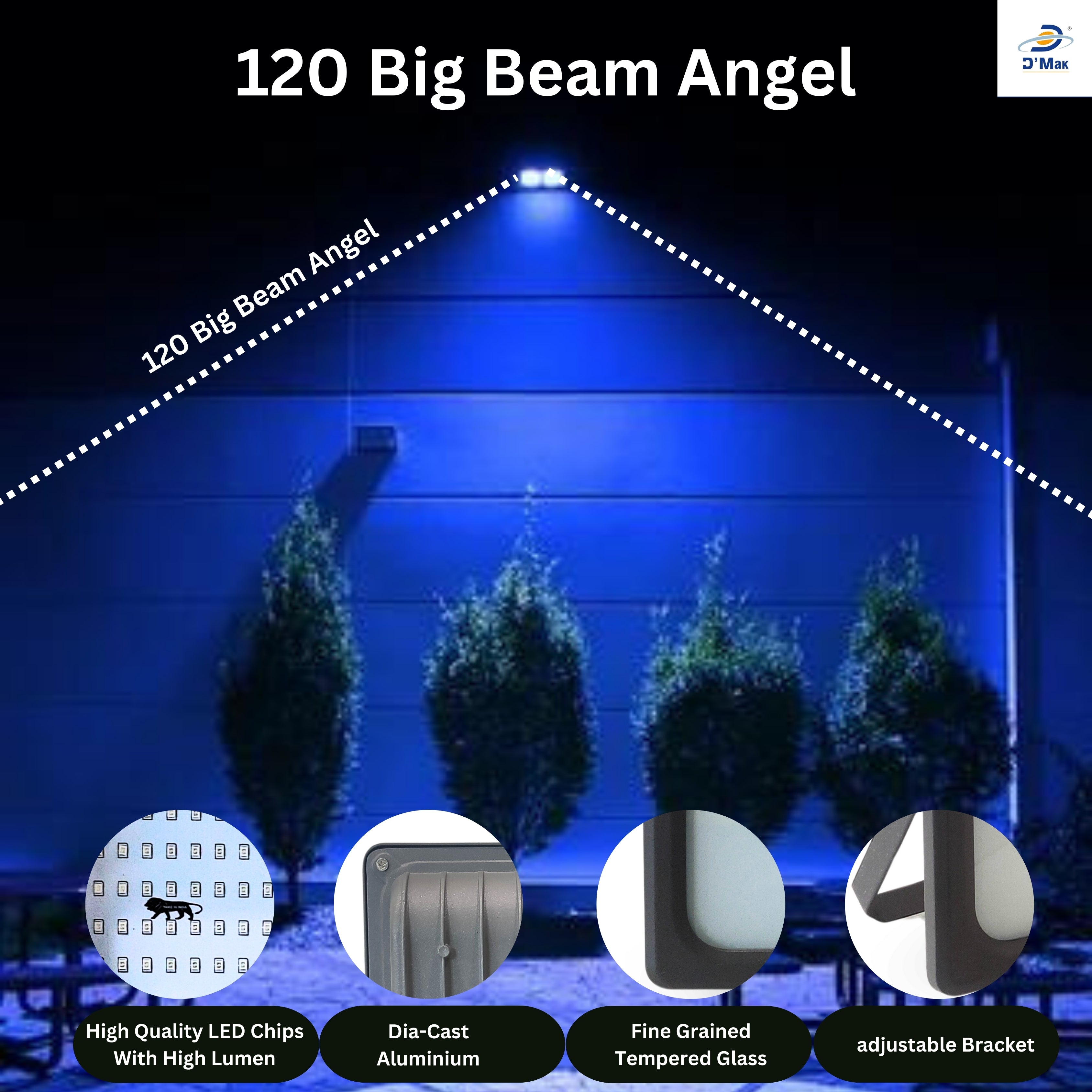 100 Watt LED Down Chawk Flood Light Grey Body Waterproof IP65 for Outdoor Purposes