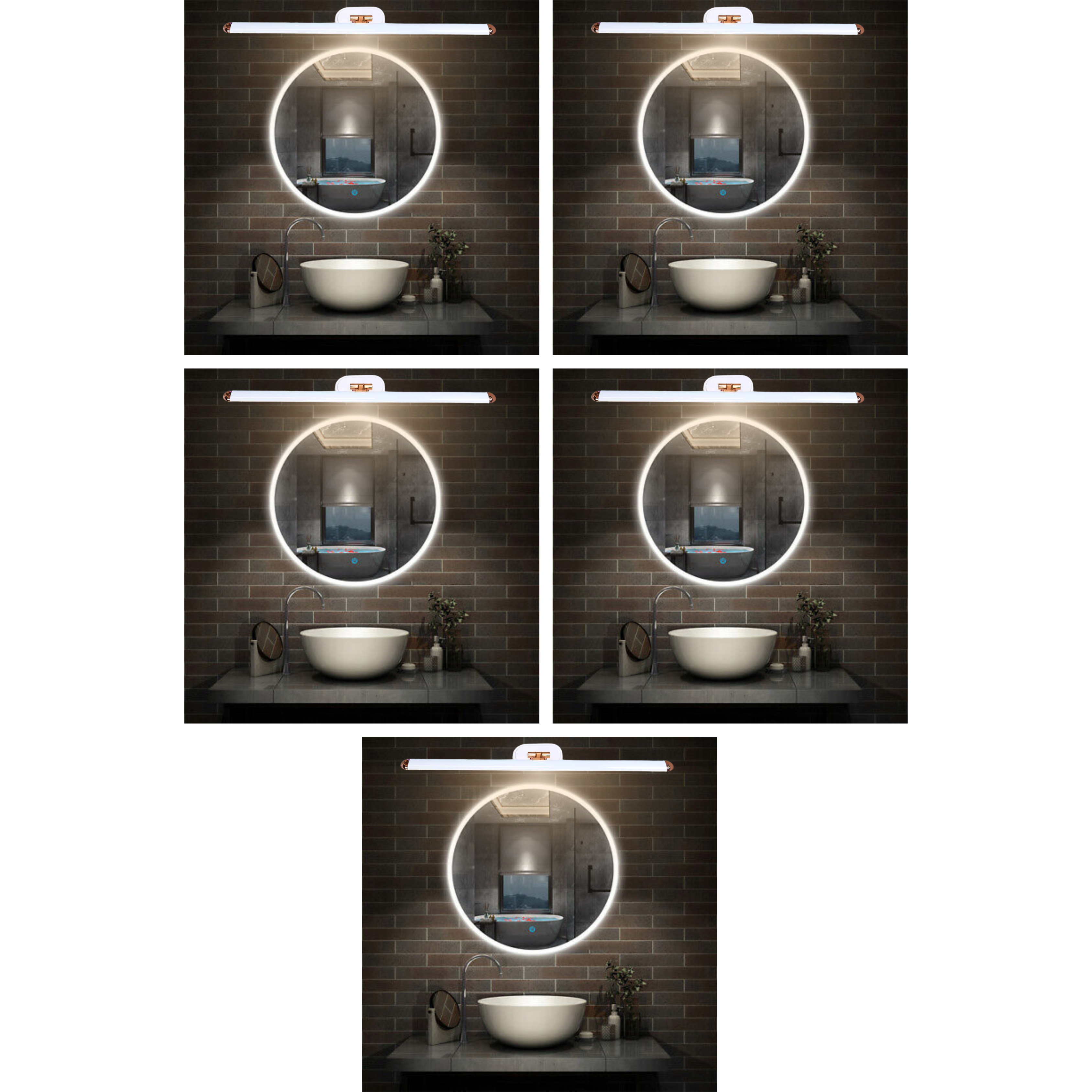 D'Mak 3in1 Color Changing LED Mirror Picture Wall Light, White Body Bathroom Vanity Led Mirror Light