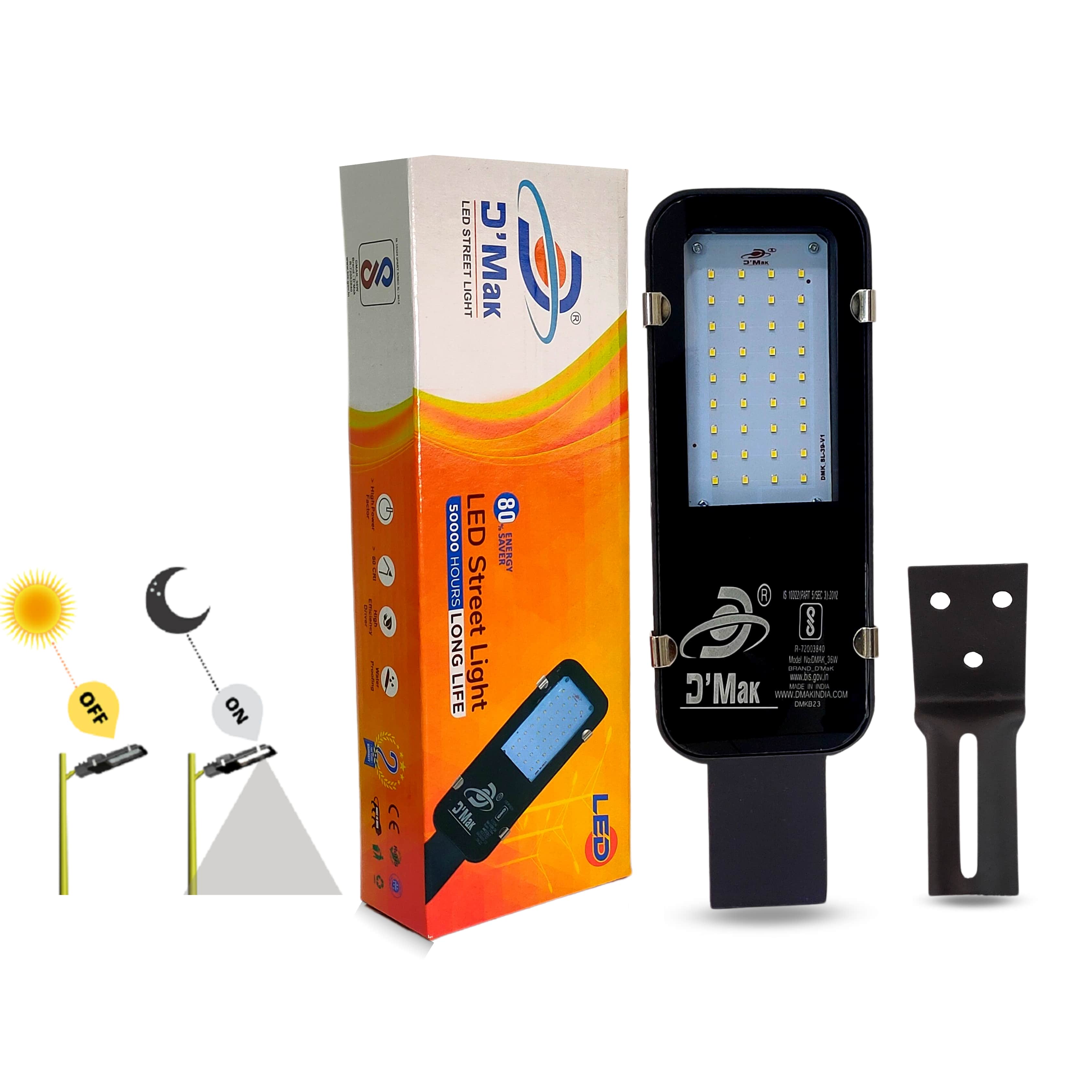 36 Watt Automatic Sensor System LED Street Light Waterproof IP65 for Outdoor Purposes