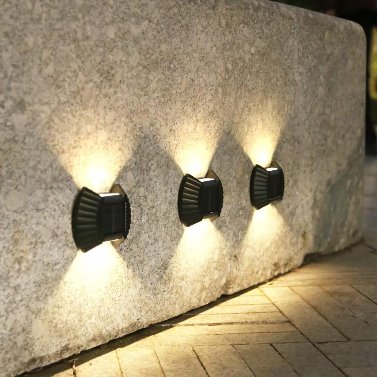 DMak Solar Fence Lights Waterproof Automatic Decorative Outdoor Solar Wall Lights for Deck, Patio, Stairs, Yard, Path and Driveway.(Up-Down Solar))