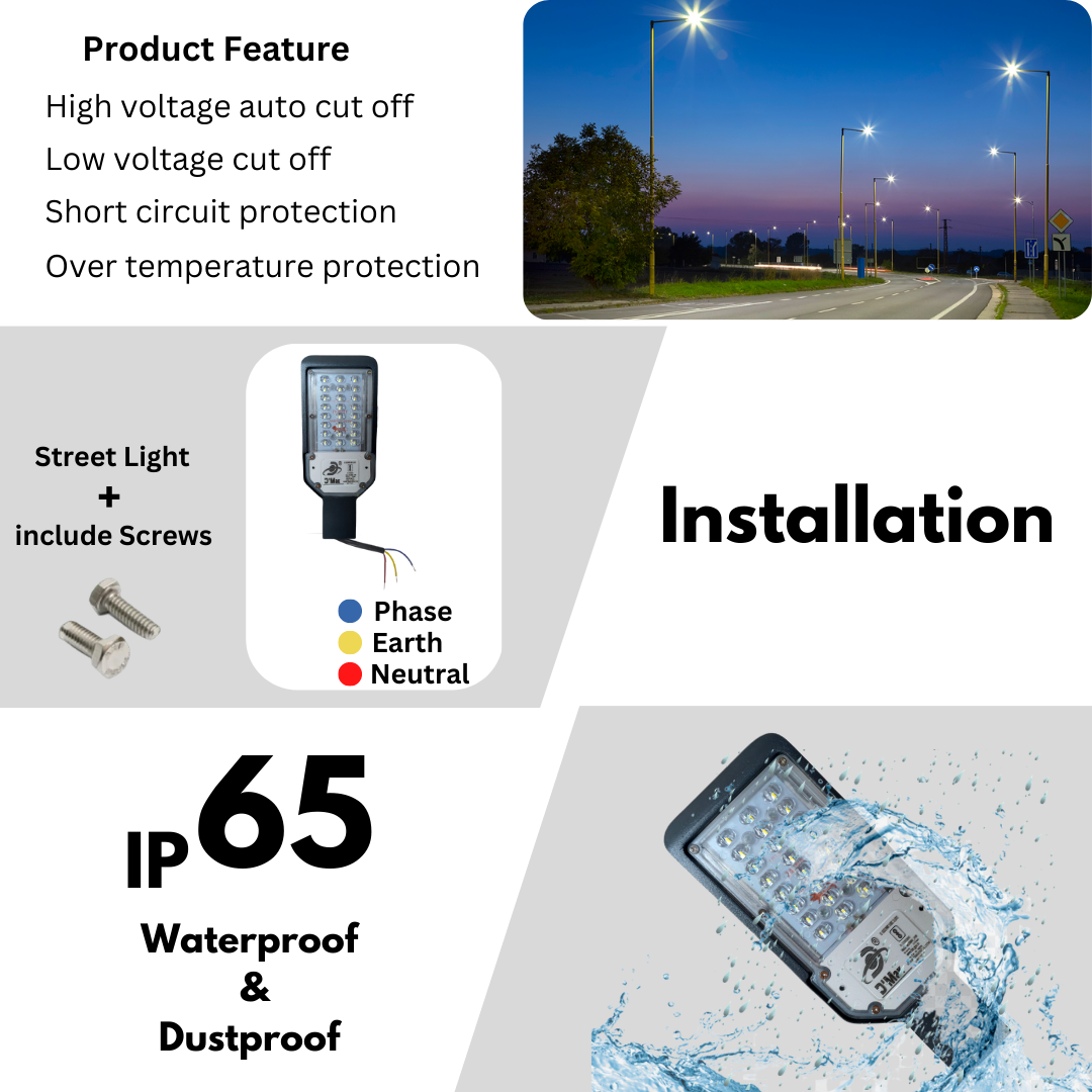 24 Watt LED Street Light With Lens Waterproof IP65 for Outdoor Purposes