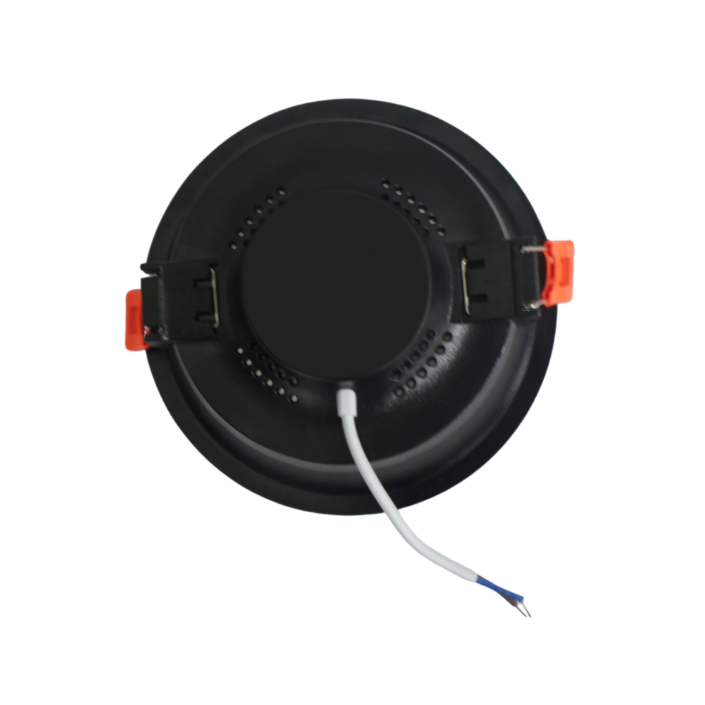 8 Watt Round Deep Down PC (Poly Carbonate) Panel Light in Black Body for POP / Recessed Lighting
