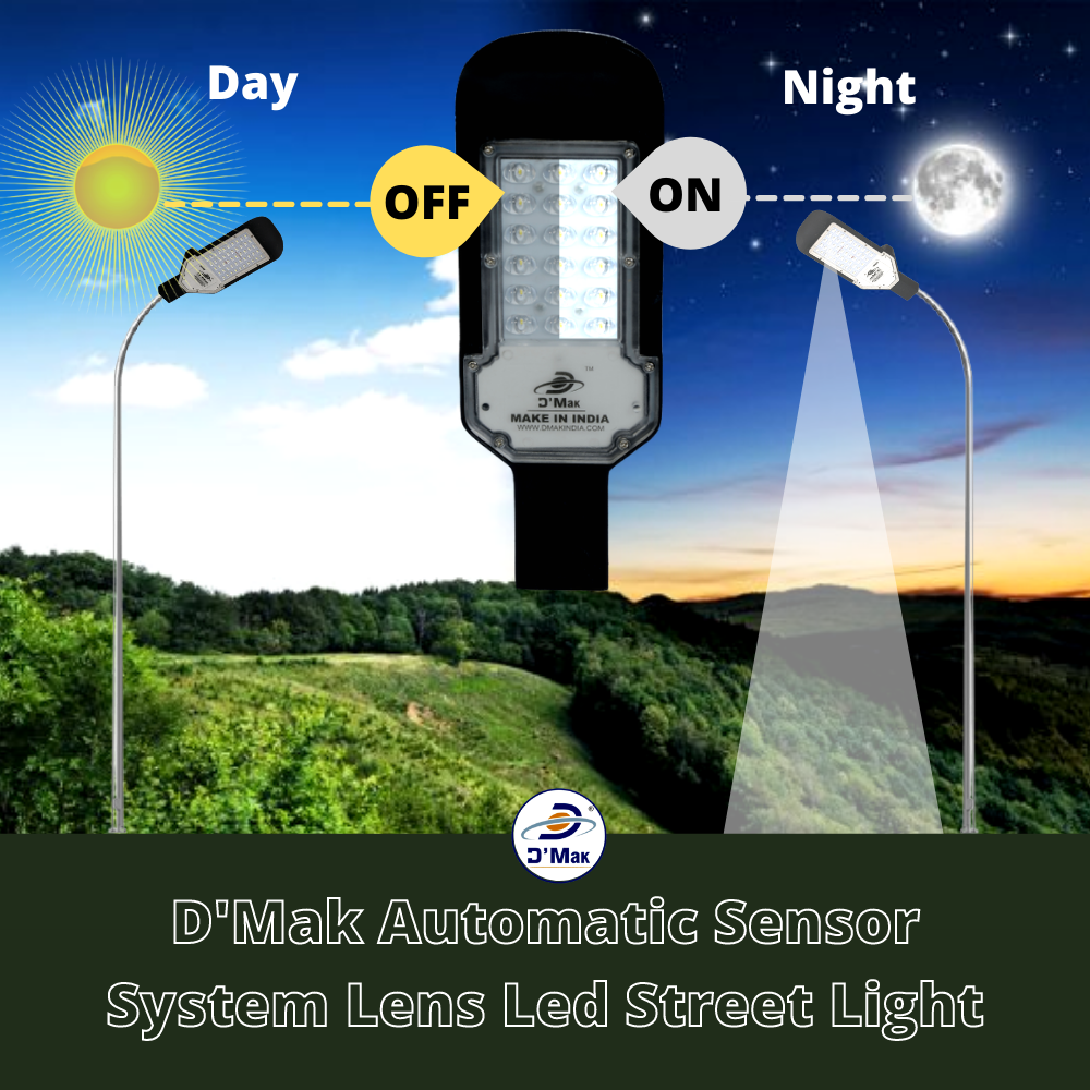 50 Watt Automatic Sensor System LED Street Light With Lens Waterproof IP65 for Outdoor Purposes
