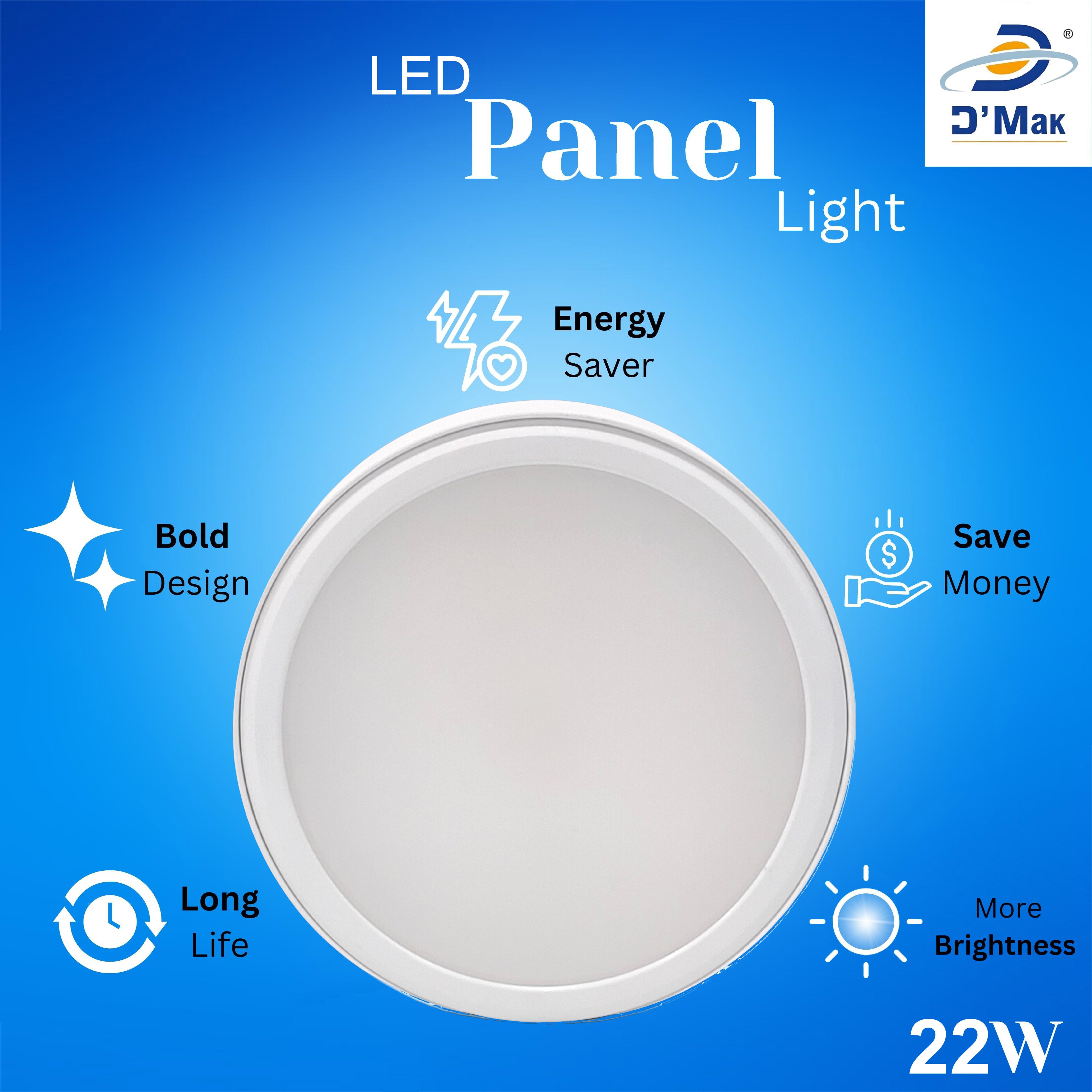 22 Watt LED Surface PC (Poly Carbonate) Panel Light for Ceiling