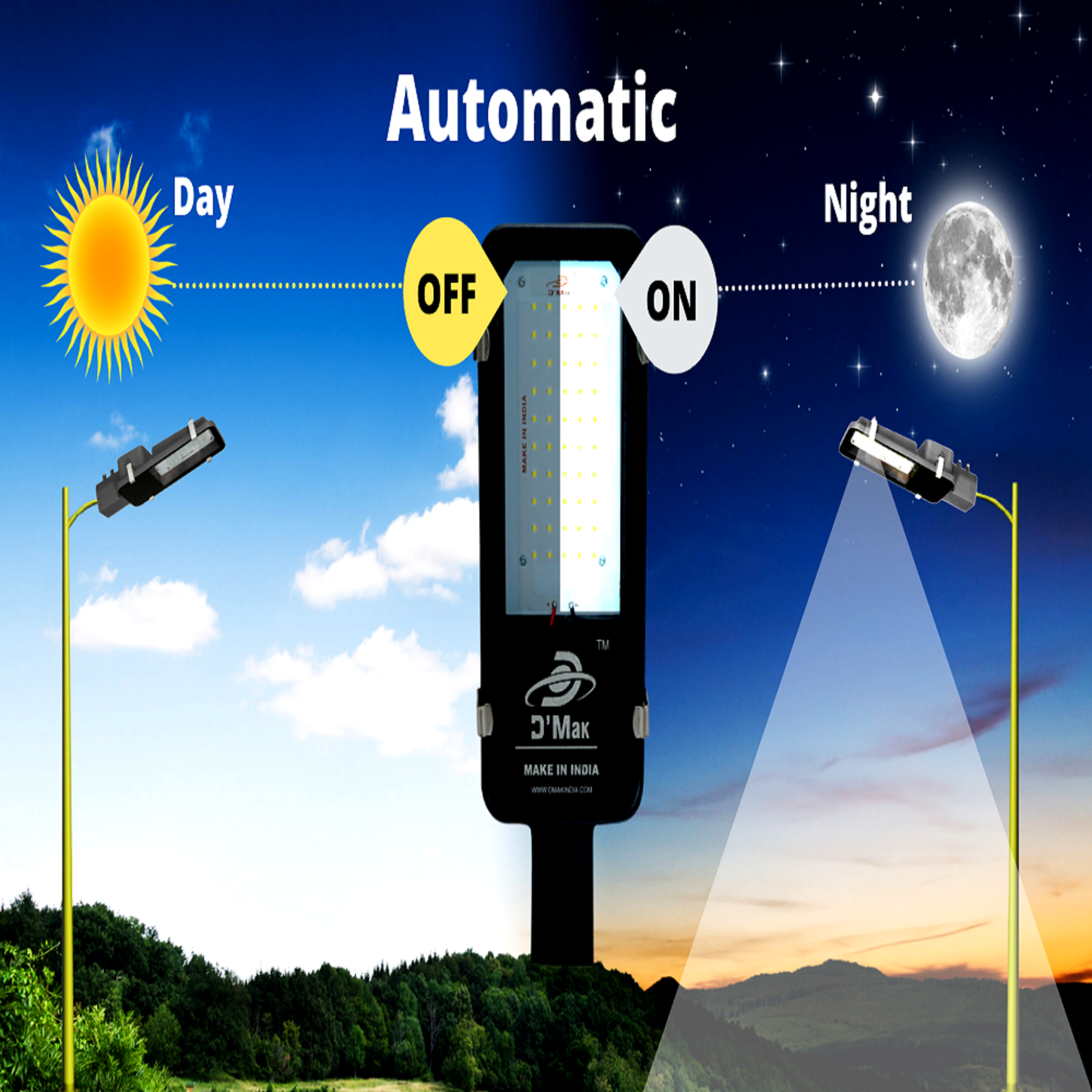 24 Watt Automatic Sensor System LED Street Light Waterproof IP65 for Outdoor Purposes