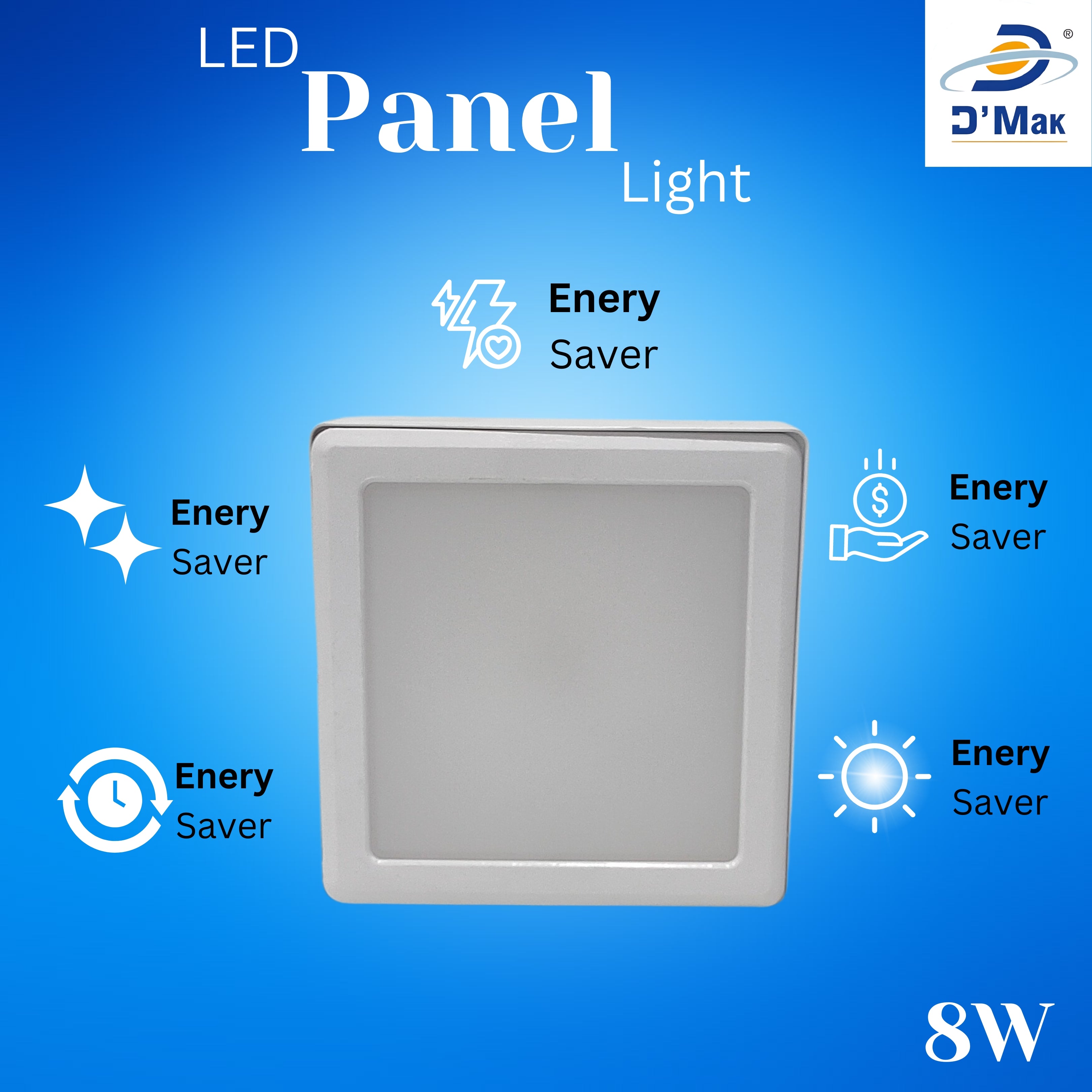 8 Watt LED Surface PC (Poly Carbonate) Panel Light for Ceiling