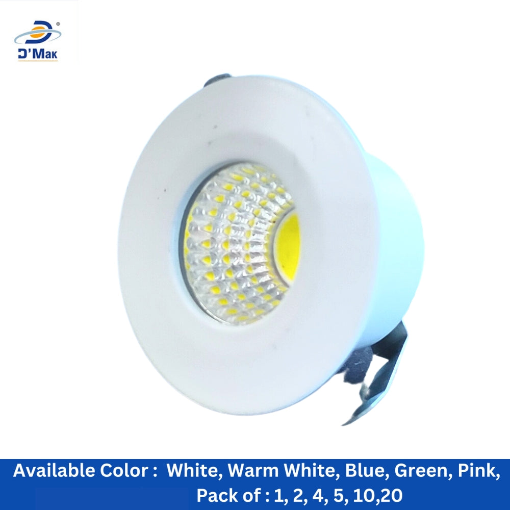 The guests industry Become aware 3 Watt Round LED Button COB Light for POP/ Recessed Lighting – DMak India