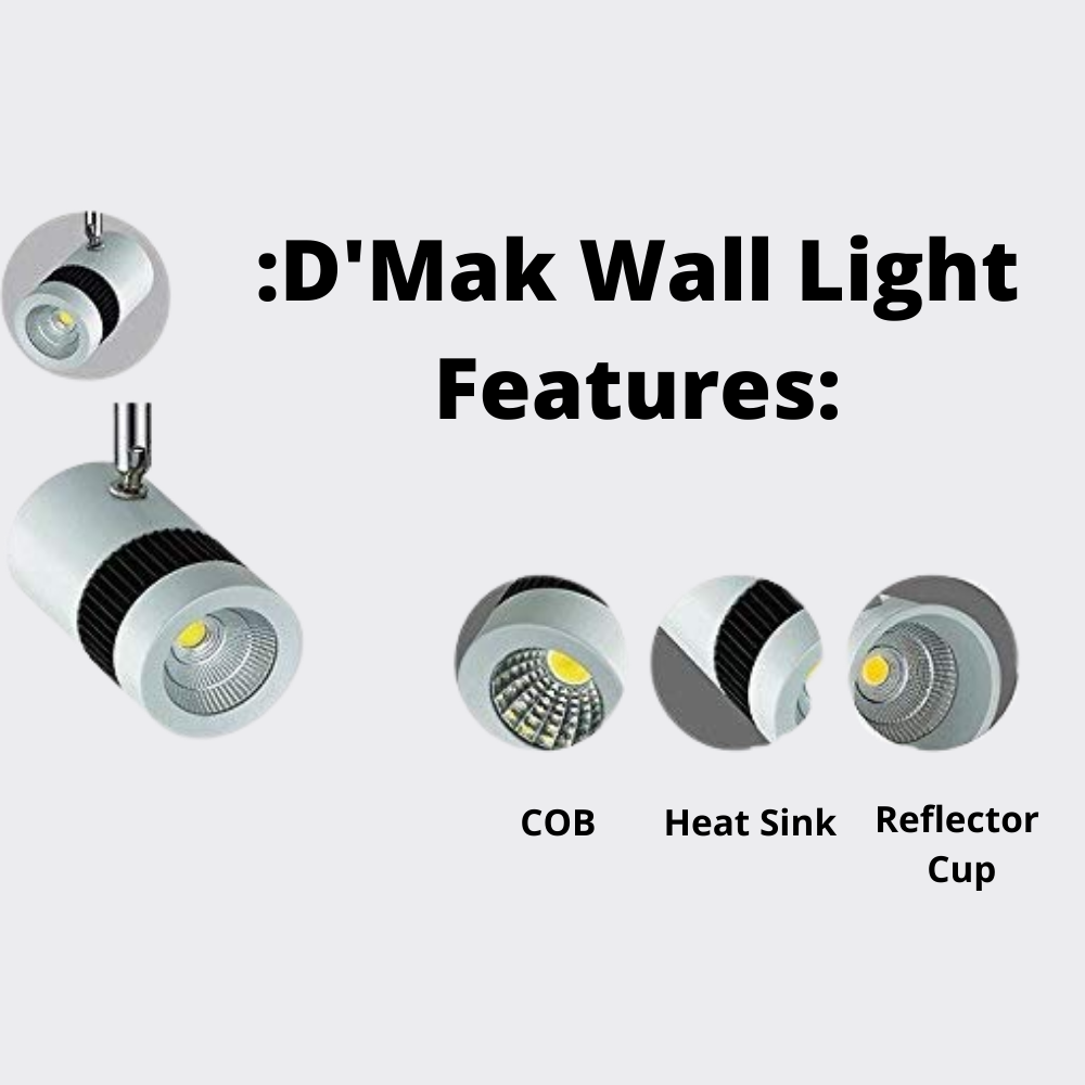 16 Watt Led White Body Wall Light for focusing wall or photo frame