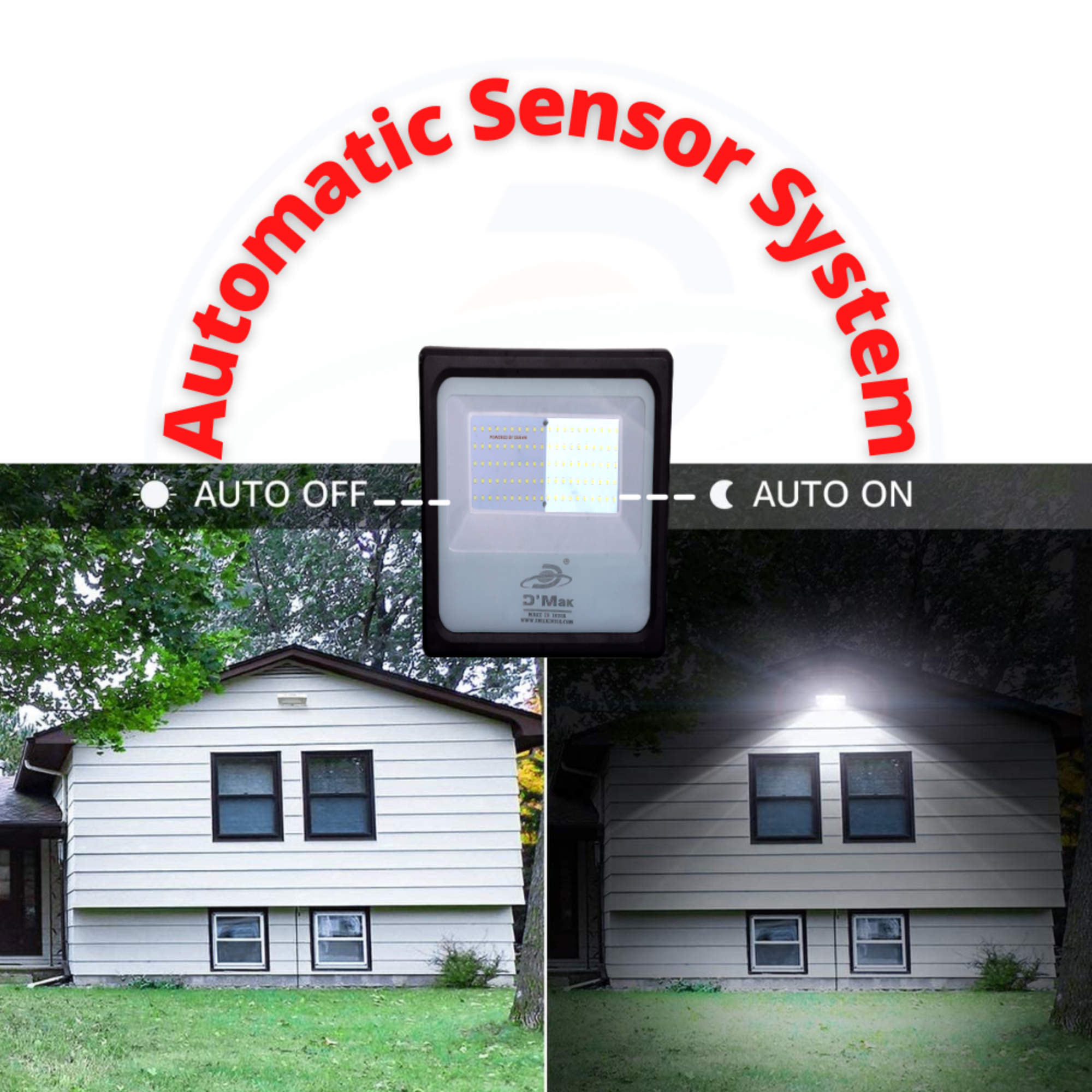 200 Watt Automatic Sensor System LED Down Chawk Flood Light Grey Body Waterproof IP65 For Outdoor Purposes