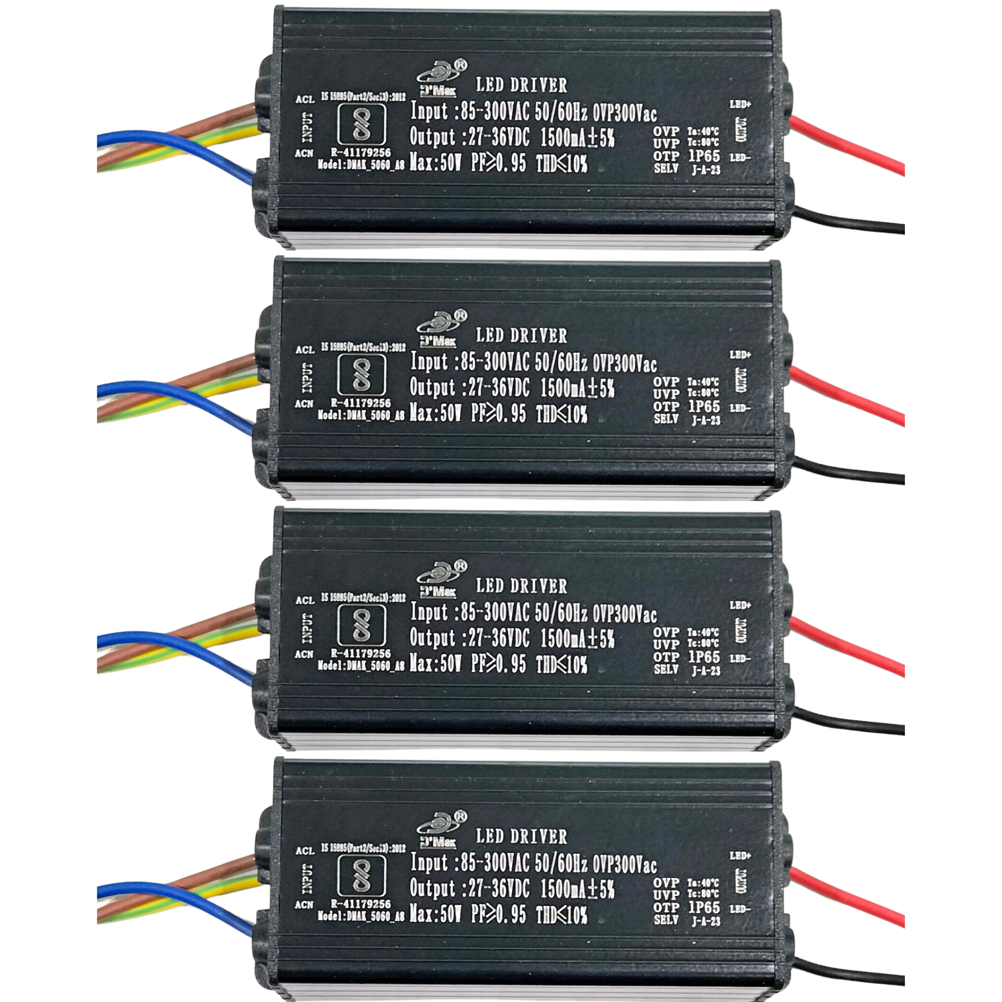 Power Supply IP65 LED Driver 85-300V AC 50/60Hz (50 Watt 1500mA ) – DMak  India