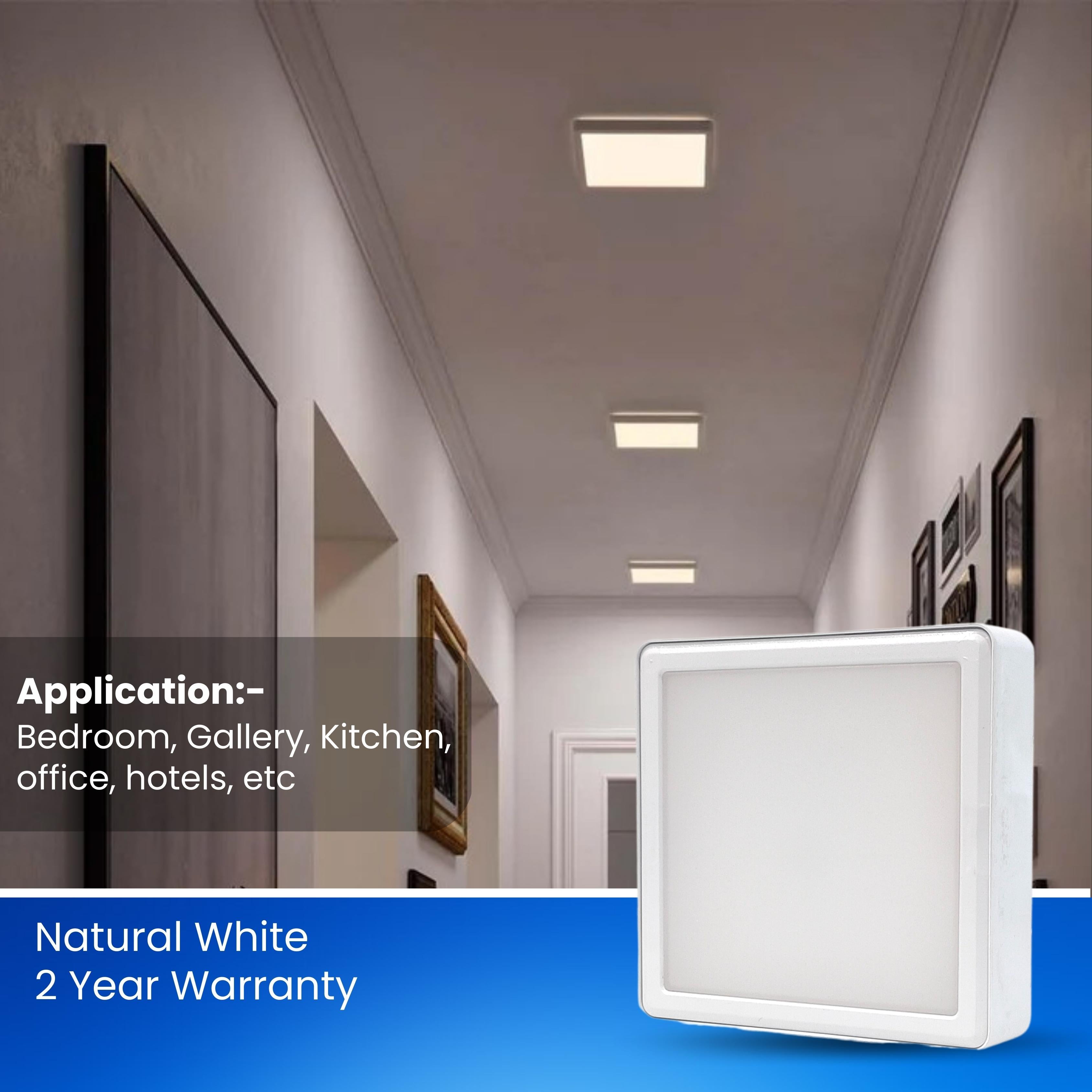 15 Watt LED Surface PC (Poly Carbonate) Panel Light for Ceiling