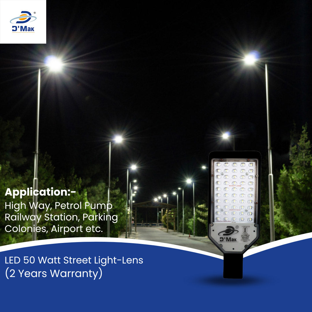 50 Watt Automatic Sensor System LED Street Light With Lens Waterproof IP65 for Outdoor Purposes